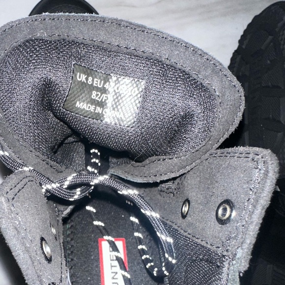 Hunter Black Lace Up Boots with Chunky Soles - Picture 5 of 5